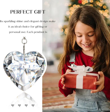 H&D HYALINE & DORA 50mm Clear Crystal Heart Suncatcher Set of 3 Suncatcher for Window Crystal Heart