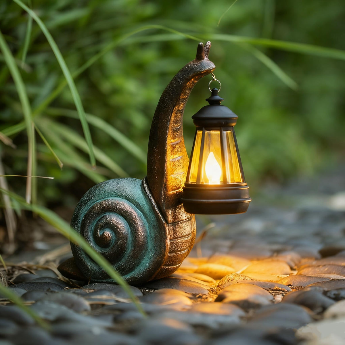QZJDDZSW Solar Garden Snail Statue,Lawn Decor Statue for Patio, Balcony, Yard Ornament - Mothers