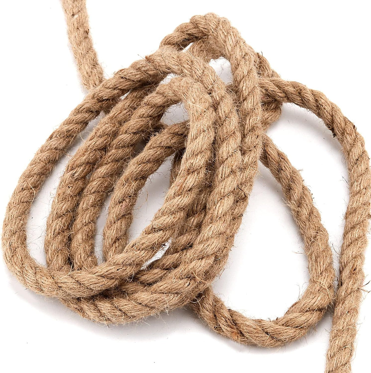 100 Feet 1/2 Inch Twisted Jute Rope, 3 Strand Hemp Rope Manila Rope Hanging Swing Cord for