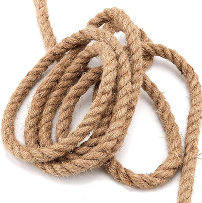 100 Feet 1/2 Inch Twisted Jute Rope, 3 Strand Hemp Rope Manila Rope Hanging Swing Cord for