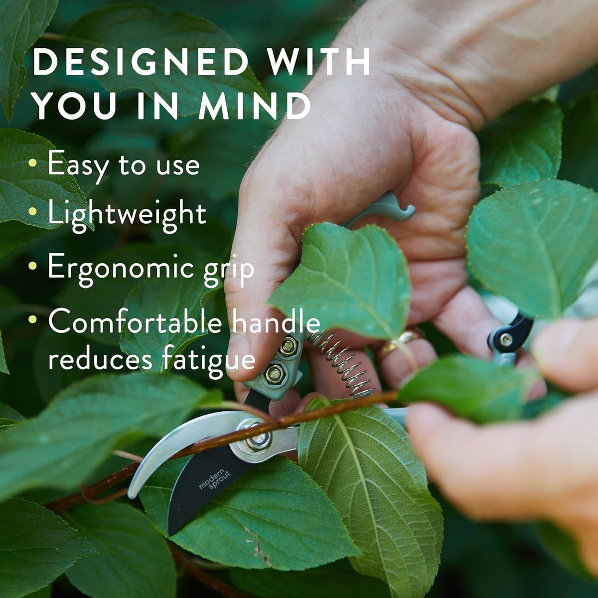 Modern Sprout Hand Pruners - Lightweight Pruning Shears W/Easy Lock- Gardening Scissors - Bypass