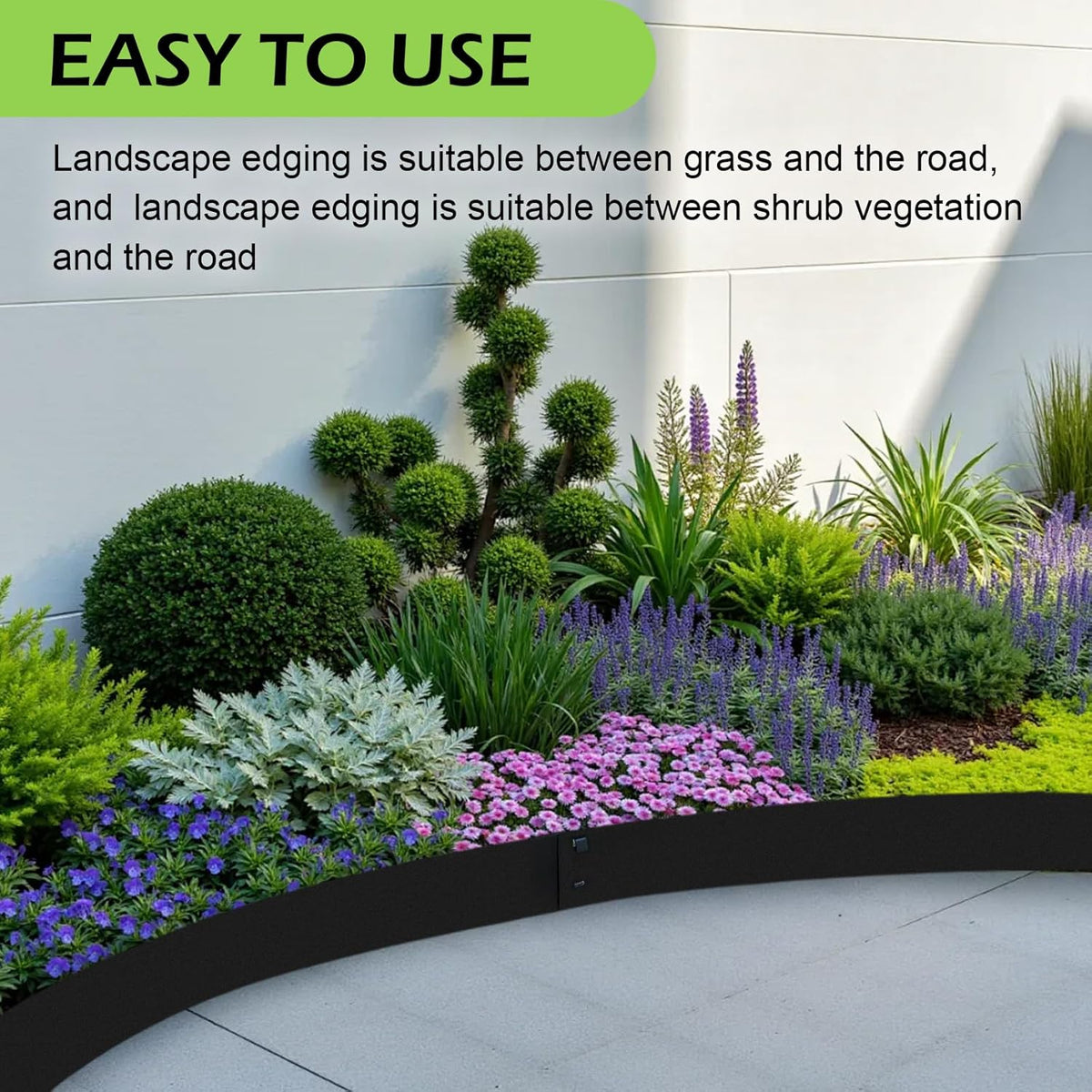 Garden 5PCS Steel Landscape Lawn Edging - 40" L x 7" H (16.7ft Total) Galvanized Steel Landscape