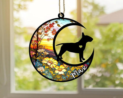 Personalized Dog Memorial, Custom Name Bull Terrier Dog Christmas Ornament with Name, Custom