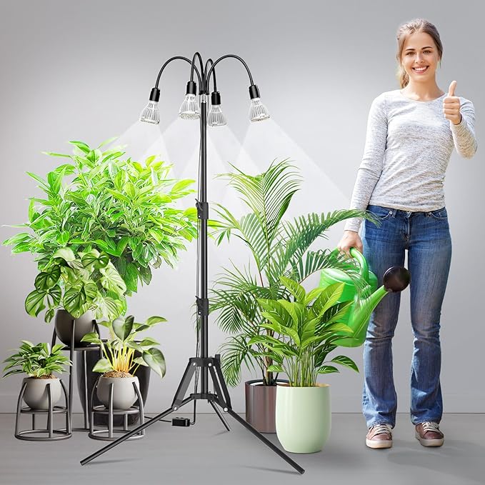 SANSI Grow Lights for Indoor Plants, 128W Full Spectrum Plant Lights for Indoor Growing, 35-64