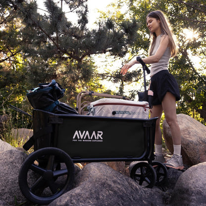 400lbs Large Capacity Collapsible Wagon Cart,Folding Utility Heavy Duty,All Terrain Big Wheels for
