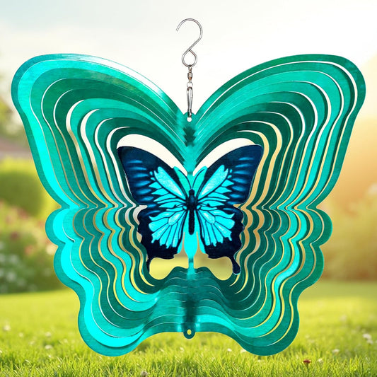 ISEO Butterfly Wind Spinner for Yard and Garden, Hanging Outdoor Decor, Yard Art, Porch and Patio