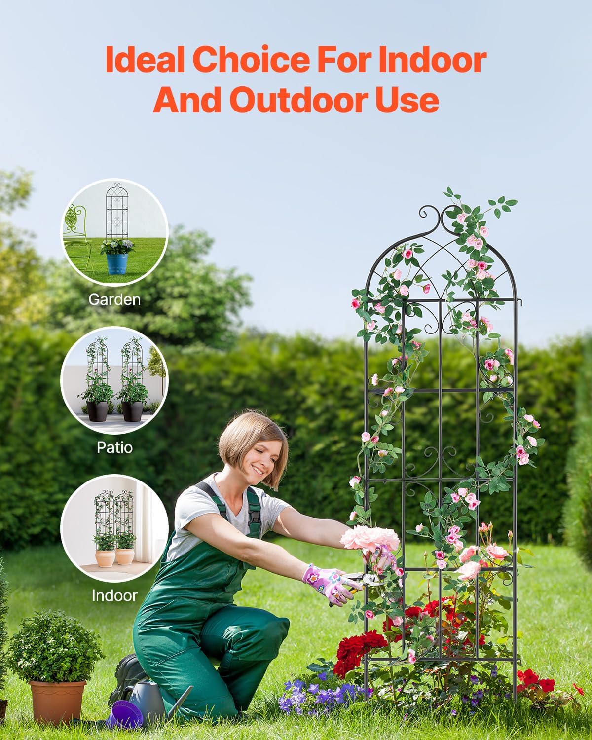 VEVOR 71 x 20 in, 4 Packs Rustproof Metal Garden Flower Trellis, Outdoor Climbing Rose & Cucumber