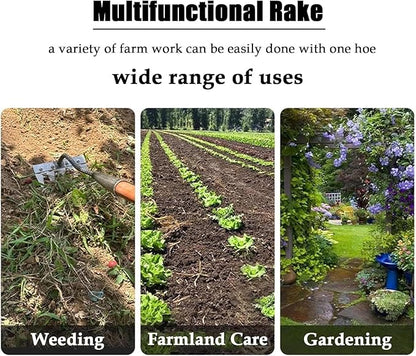 Iron Rake 2.0, Upgraded Iron Weeding Rakes 2.0, Iron Rake for Gardening and Weeding