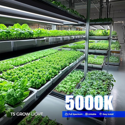 Barrina T5 Plant Lights for Indoor Growing, 4FT 160W (8 X 20W) Led Grow Light with Magnetic Design