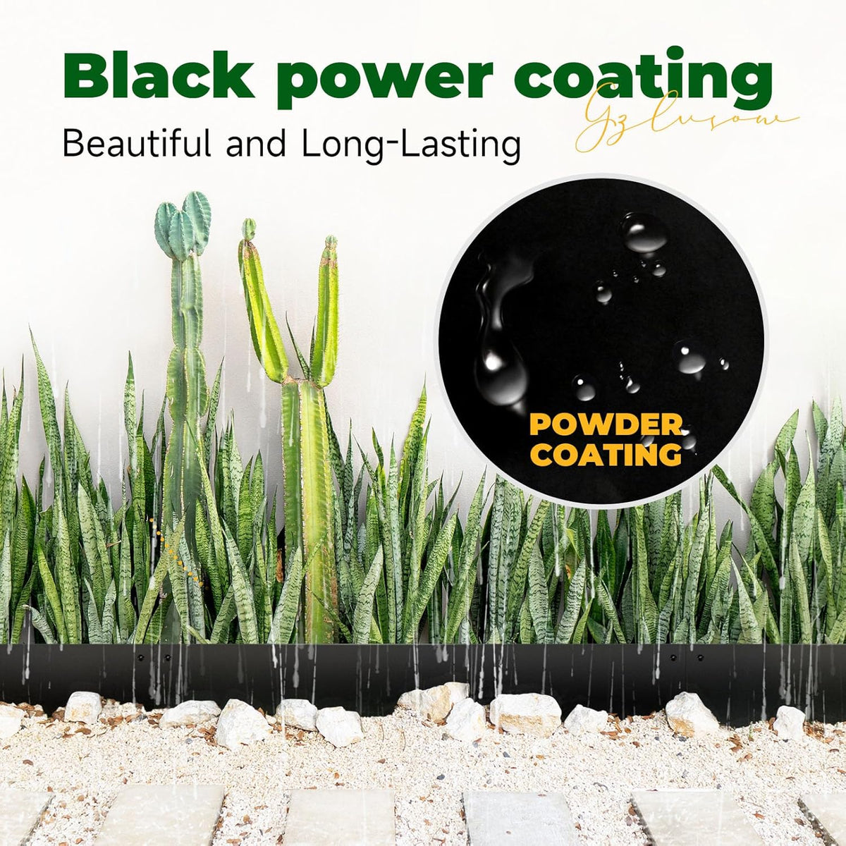 Black Steel Garden Edging with Top Bending Protection Metal Lanscape Edging Steel Garden Lawn