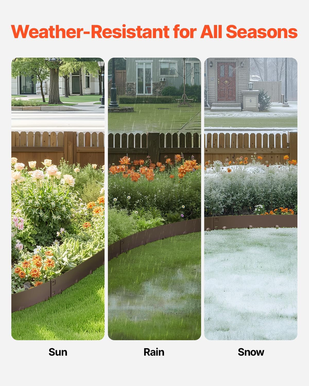 VEVOR Steel Landscape Edging, 5 Packs 39 x 5 in Rust-Resistant Metal Landscape Edging, Bendable
