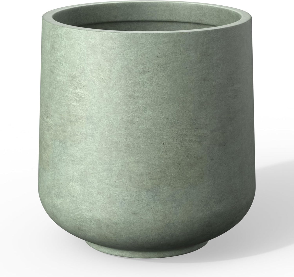 Kante 11.6" Dia Round Concrete Planter, Outdoor Indoor Large Plant Pots Containers with Drainage