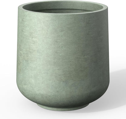 Kante 11.6" Dia Round Concrete Planter, Outdoor Indoor Large Plant Pots Containers with Drainage