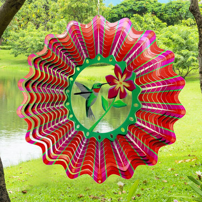 Goolyrusim Ruby-Throated Bird Wind Spinner, Hummingbird Wind Spinner for Yard and Garden, Hanging