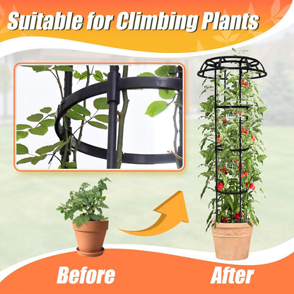 65 Inch Garden Trellis for Climbing Plants Outdoor, Mushroom Top Trellis for Potted Plants, Vines
