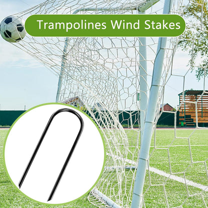8Pcs Trampolines Wind Stakes, 12 Inch Landscape Staples, Heavy Duty Trampoline Anchors, U-Shaped