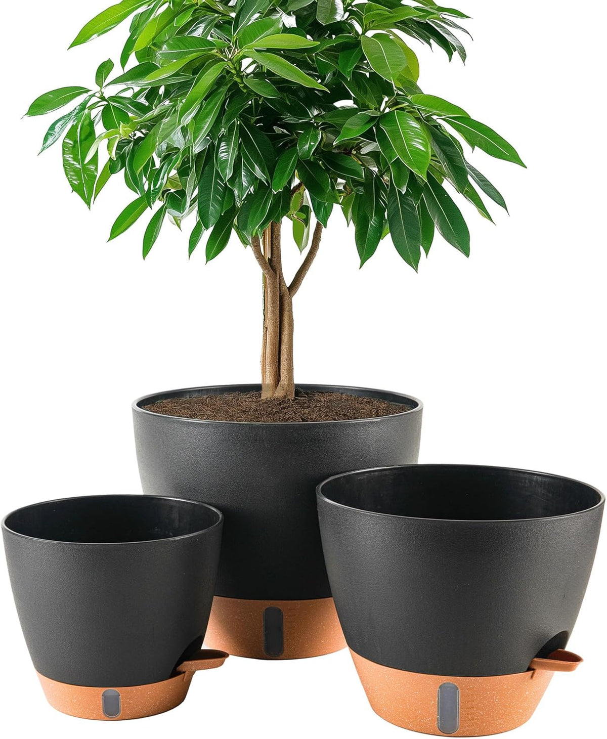 8/10/12 Inch Self Watering Pots for Indoor/Outdoor Plants - Large Plastic Planter with Drainage