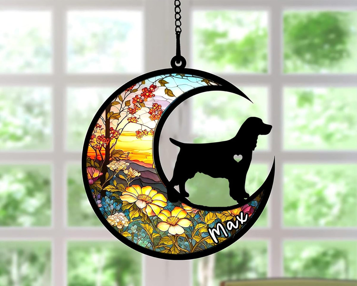 Personalized Dog Memorial, Custom Name English Springer Spaniel Dog Christmas Ornament with Name