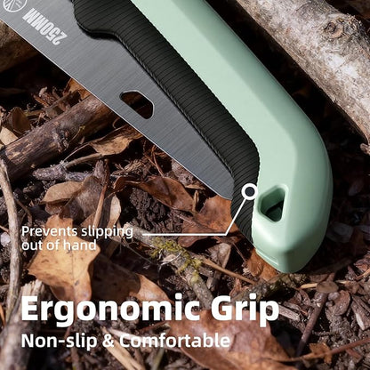 PrunePro Folding Saw Pruning Hand Saw for Wood Cutting with Triple-Cut SK5 Blade Camping Saw for