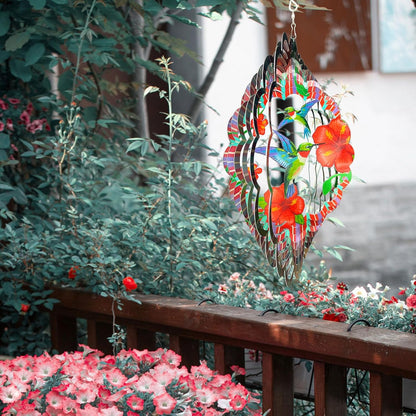 Hummingbird Wind Spinner,Hummingbird Gift for Women/Mother/Father,12In Stainless Steel 3D Wind