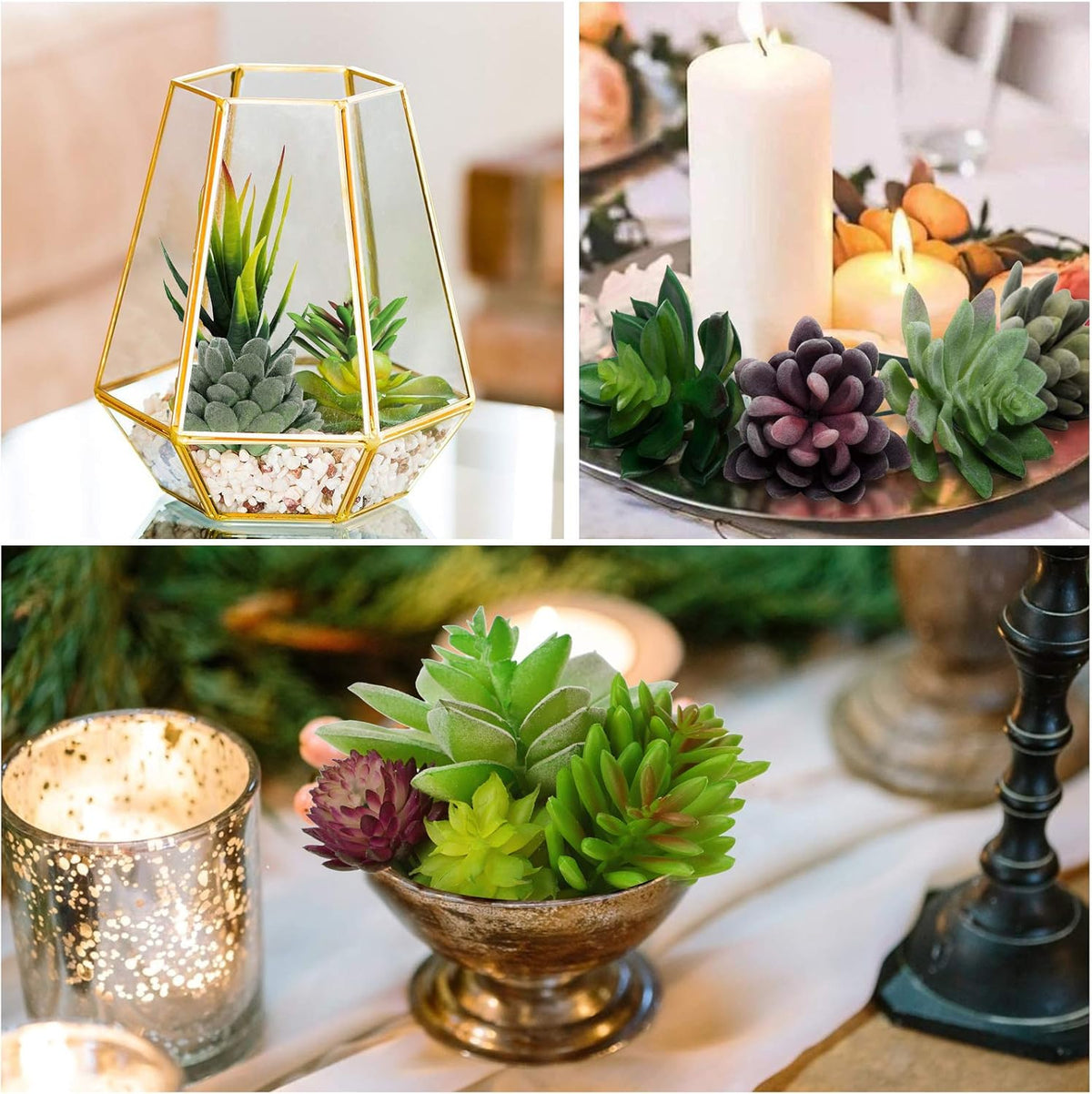 Anoak Artificial Succulent Plants - 16 Pcs Set Faux Succulents Unpotted Fake Succulent Plants