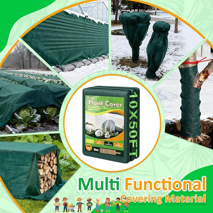 Green Plant Covers Freeze Protection, 10 x 50 ft - 1.5 oz/yd² Frost Cloths for Outdoor Plants, Tree