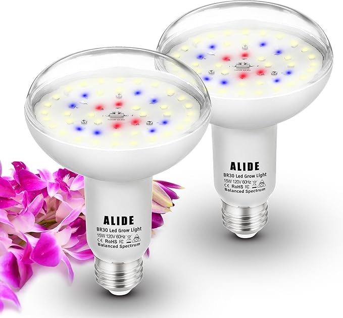 Full Spectrum BR30 Led Plant Grow Light Bulbs 15W 2000lm,E26 BR30 Floodlight Sun Plant Growing