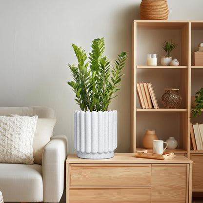 Ceramic Planters for Indoor Plants - 7.6 Inch Ceramic Plant Pots Outdoor, Round Flower Pots with