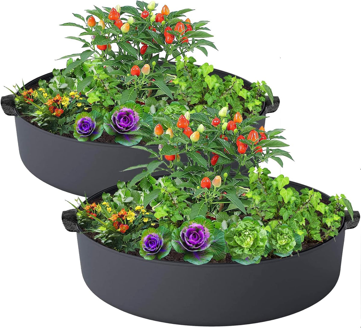 2-Pack 50 Gallon Plant Grow Bags, Large Fabric Raised Garden Bed with Handles,Durable Garden Beds