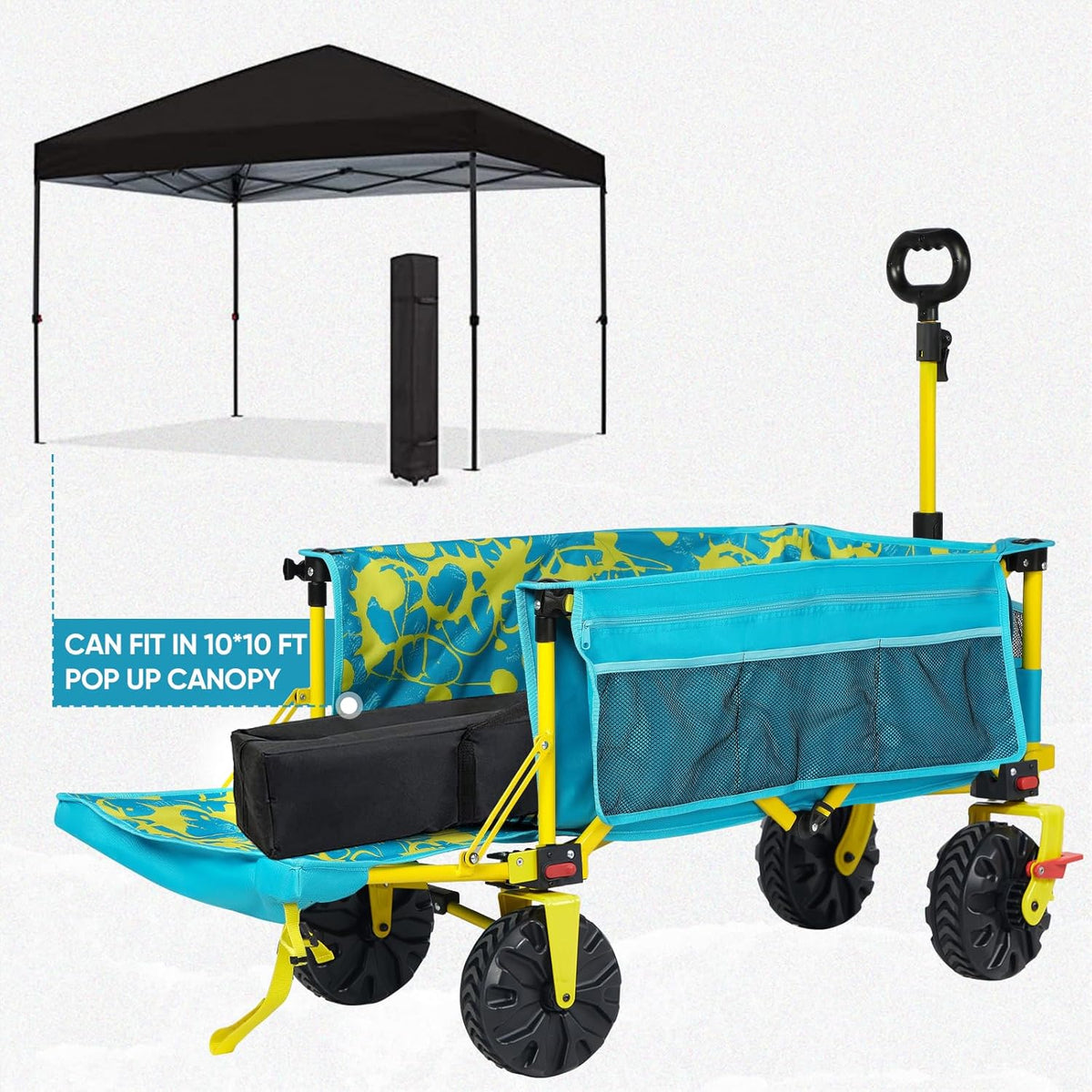 Old Bahama Bay 550lbs Extra Long 49" L Beach Wagon with Big Wheels with Brake for Sand, Collapsible