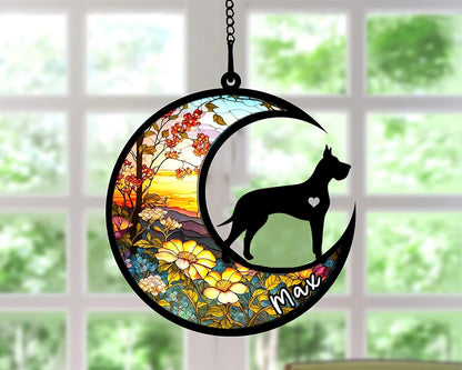 Personalized Dog Memorial, Custom Name Great Dane Dog Christmas Ornament with Name, Custom Breeds