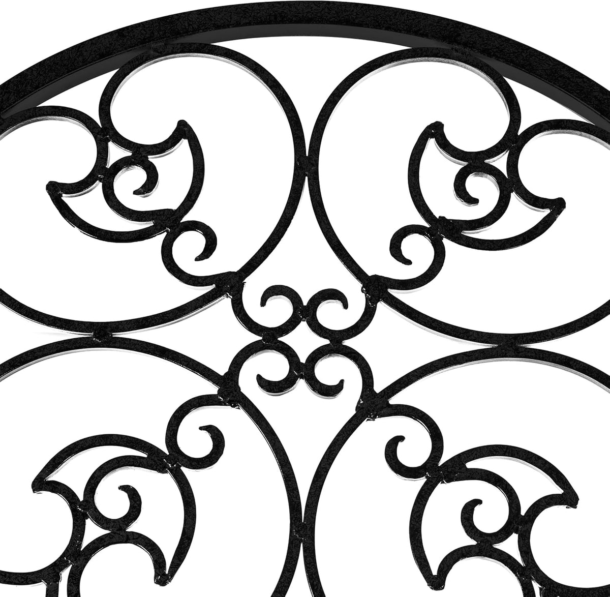 H Potter Black 8 Foot Tall Garden Trellis Wrought Iron Heavy Scroll Metal Decoration Lawn Patio and