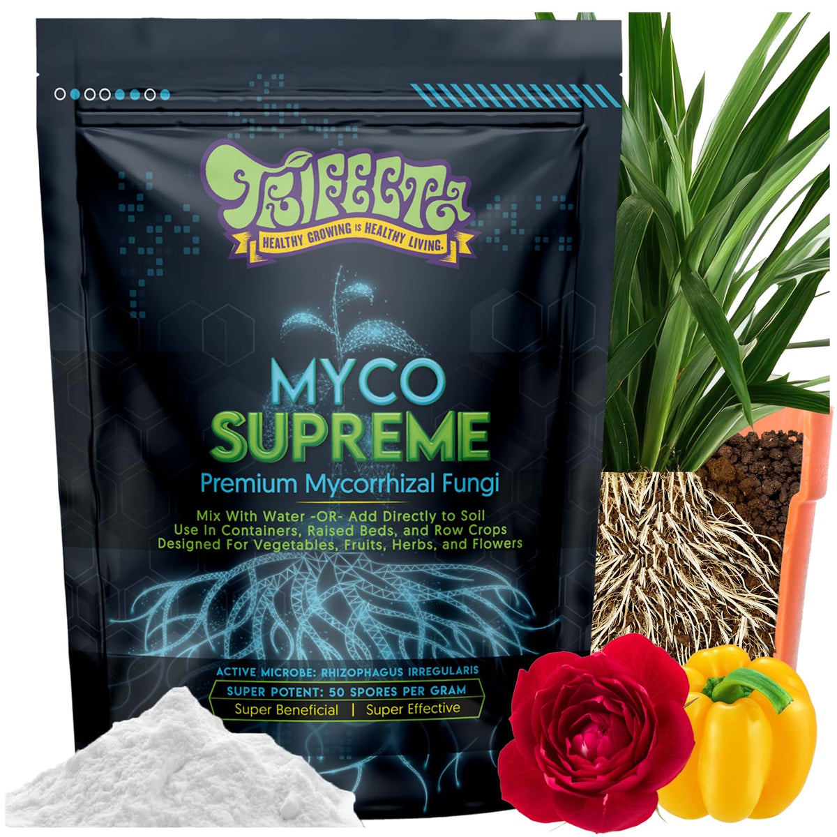 Trifecta Myco Supreme Mycorrhizal Fungi for Soil, Plant Root Stimulator, Ultra Concentrated