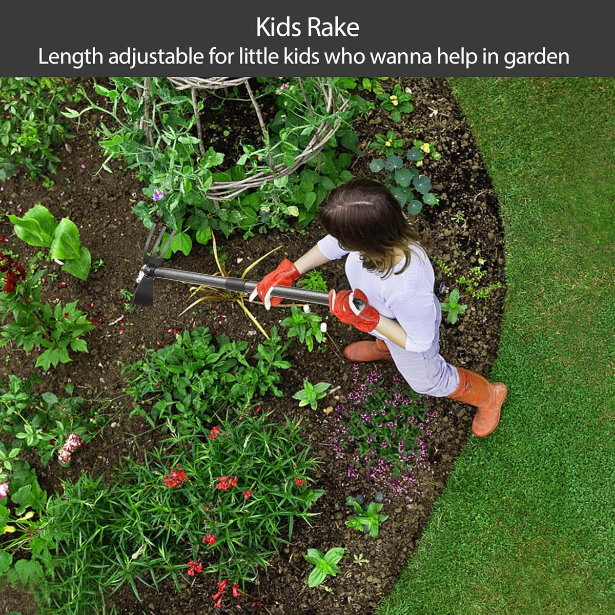 Hoe and Cultivator Gardening Hand Tools, Heavy Duty Stainless Steel Garden Hoe and 3 Fork Hand