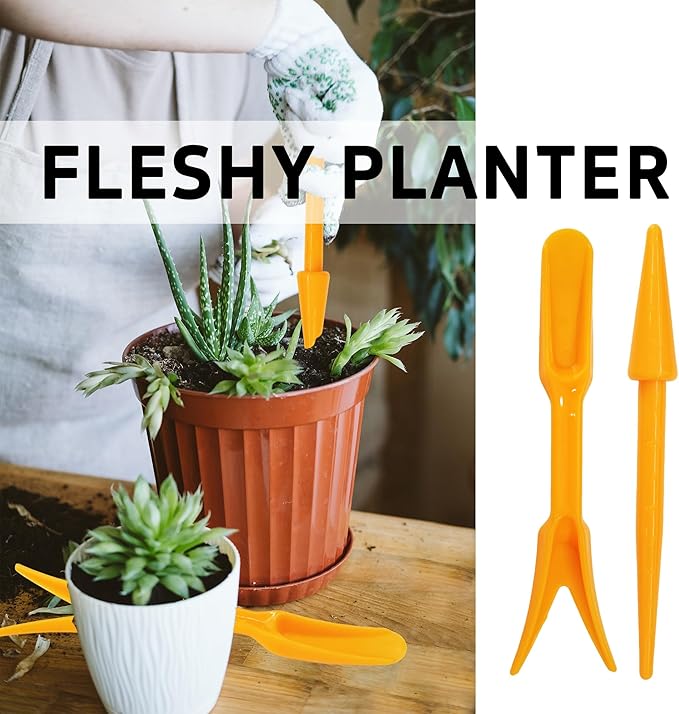 6PCS Mini Garden Hand Succulent Transplanting Tools Set, Plastic Seedling Dibber and Digging Tools