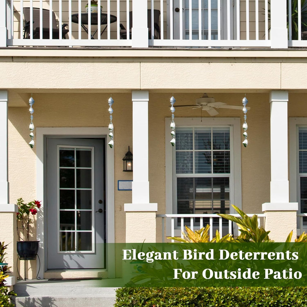 Bird Deterren for Outside Patio, High Reflective Fishbone Bird Scare Devices Wind Spinners Outdoor