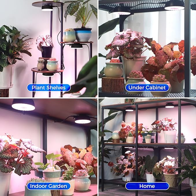 Barrina Orbgrow OG09 Puck LED Grow Light, Pinkish White 18W(2 x 9W, 270 Watt Equiv), Plant Lights