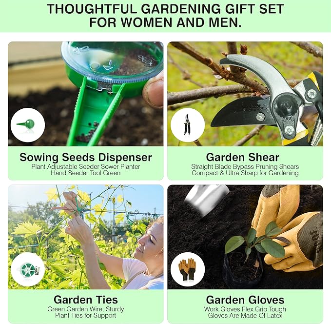 Garden Tools Set – Premium Stainless Steel Gardening Hand Tools with Solid Beechwood Handle