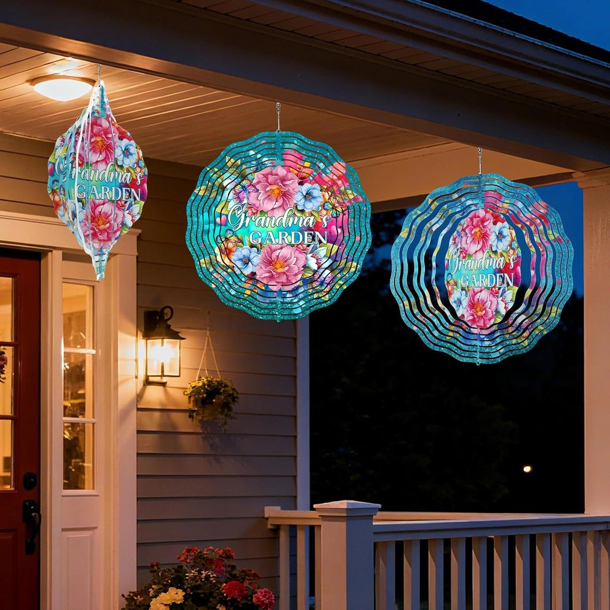 Grandma Gifts for Christmas - Garden Decor Wind Spinner Outdoor 12-Inch 3D Kinetic Stainless Steel