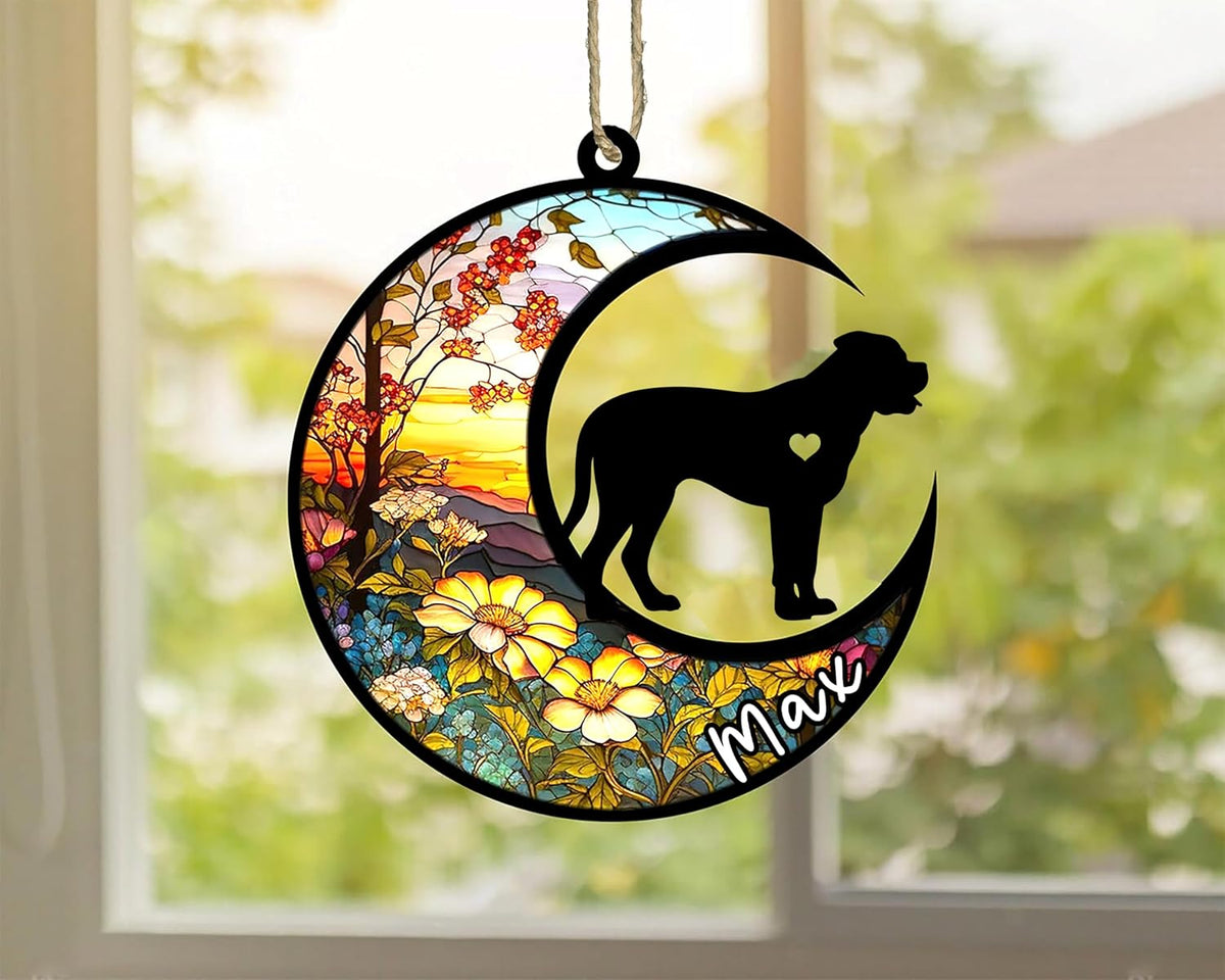 Personalized Dog Memorial, Custom Name Bullmastiff Dog Christmas Ornament with Name, Custom Breeds
