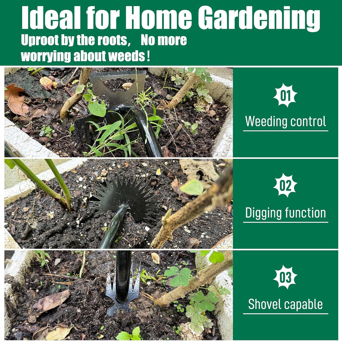 4 Pack Uprooting Weed Pulling Tools,Garden Hand Weeder Tools, Manual Multifunctional Weeders
