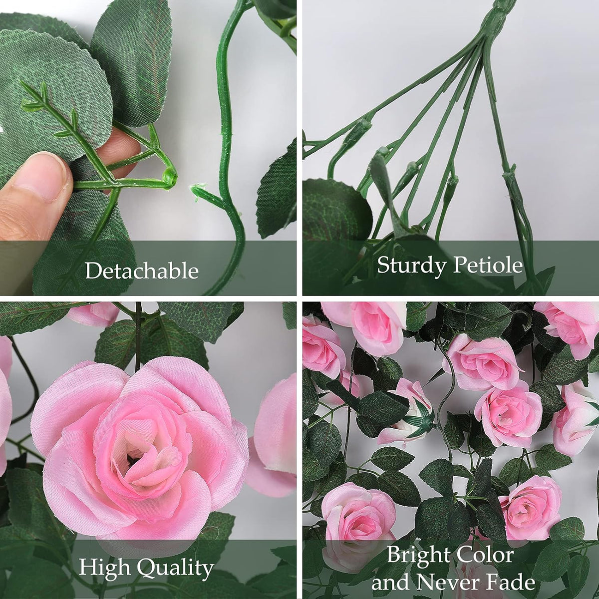 RECUTMS Fake Hanging Flower, 2PCS Artificial Rose Vine Plants Flowers Wedding Home Decoration and