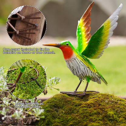 Nacome Metal Hummingbird Statues for Garden Decor: Outdoor Sculptures Clearance Lawn Ornaments for