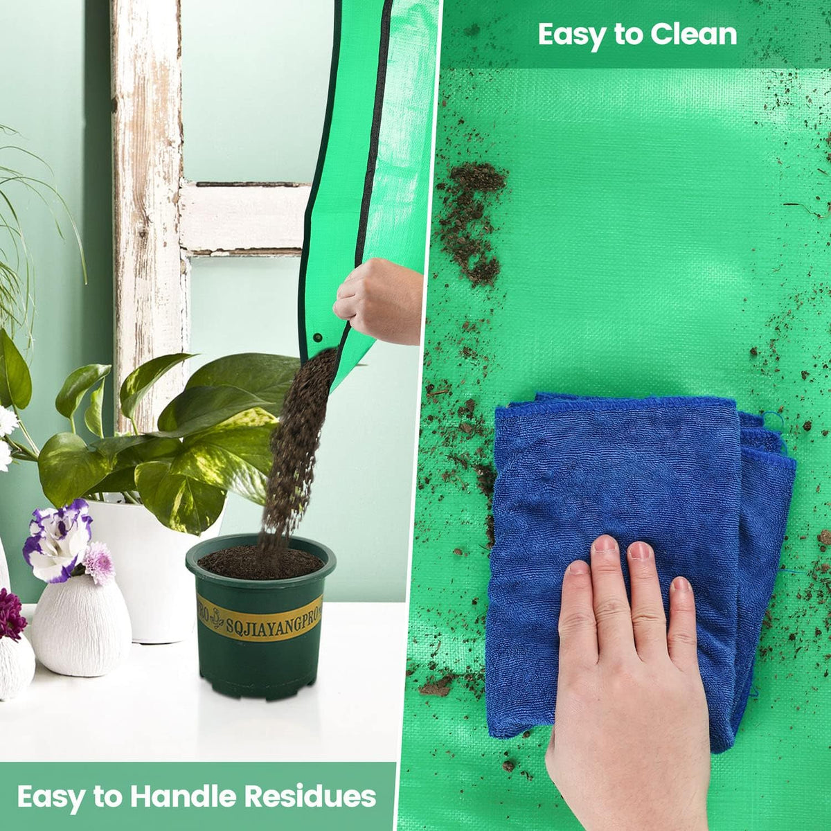 39.5" X 31.5" Large Repotting Mat for Indoor Plants Transplanting and Dirt Control Portable Potting