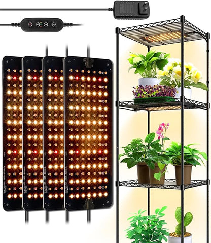 Barrina Grow Lights Panel for Indoor Plants, 40W (4 x 10W), Full Spectrum, Ultra-Thin, with 3/6/12H