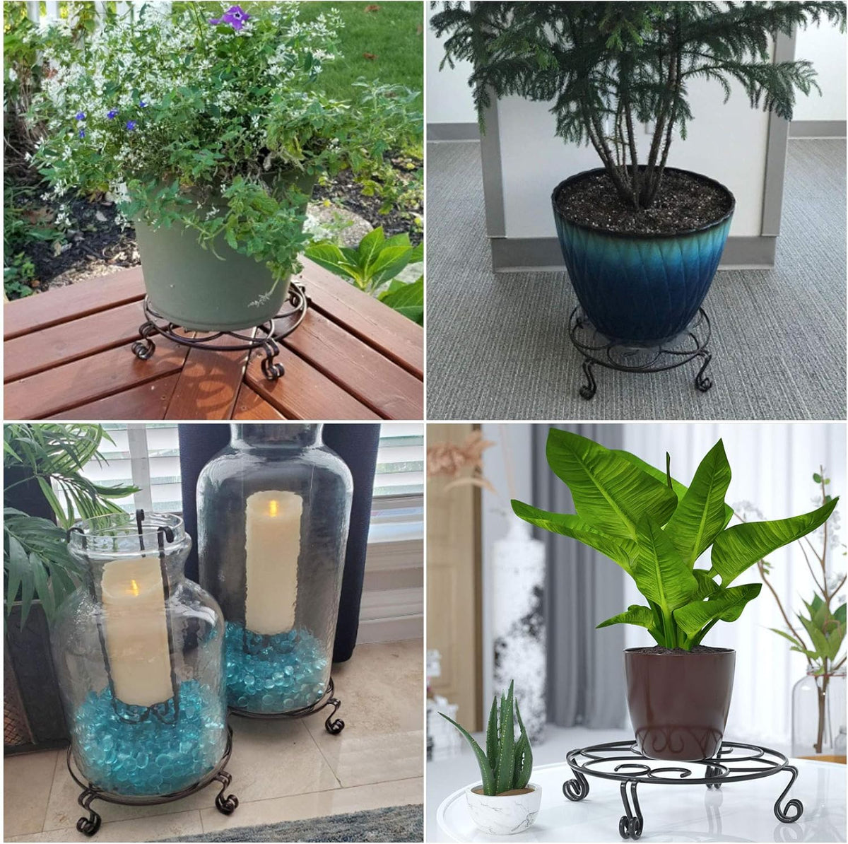 Yimobra Original Patented Plant Stand for Flower Pot Heavy Duty Potted Holder Indoor Outdoor, Metal