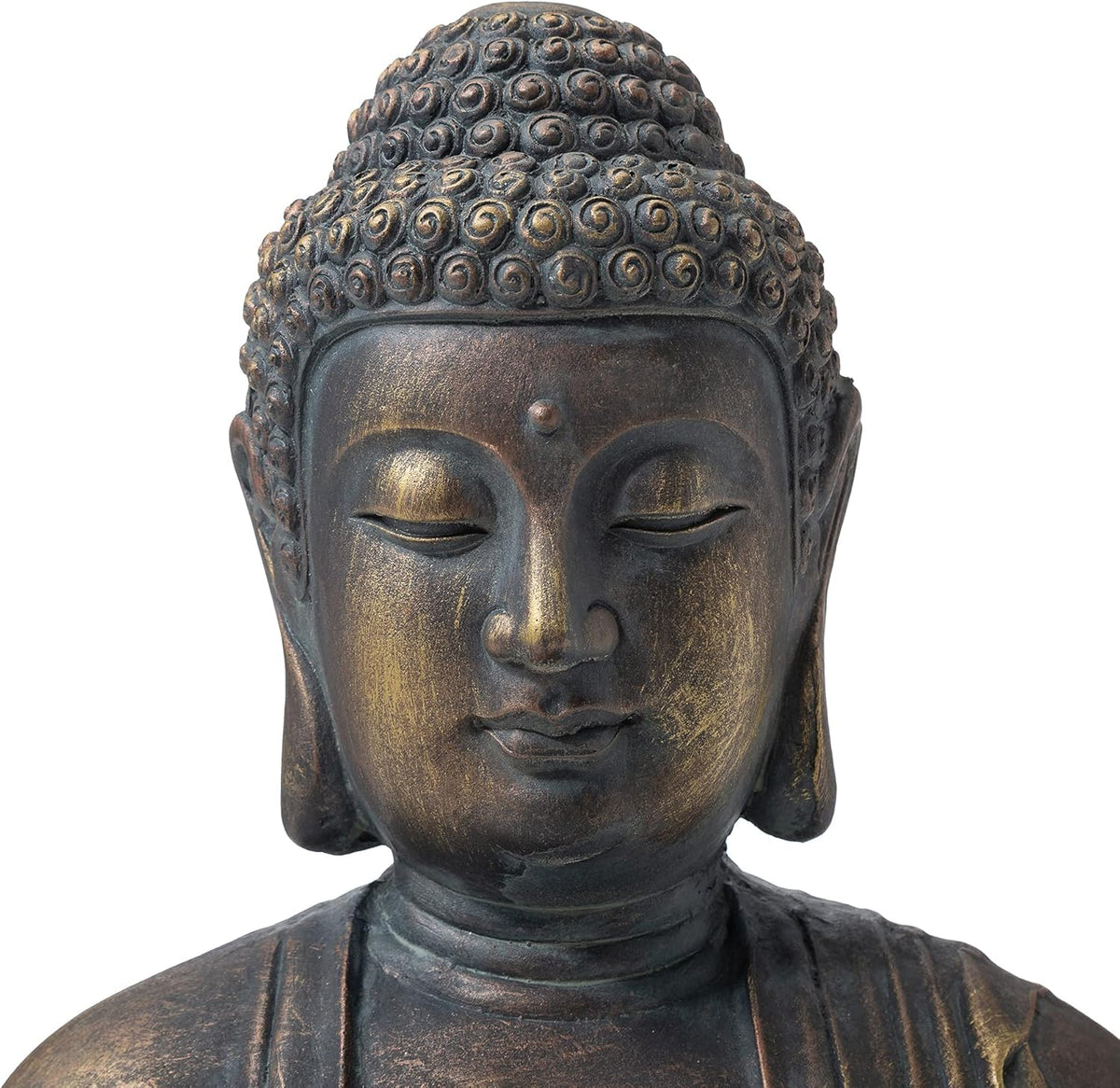 Glitzhome GH20384 22.75" Indoor Outdoor Sitting Meditating Buddha Zen Statue, 22.75 Inch Tall