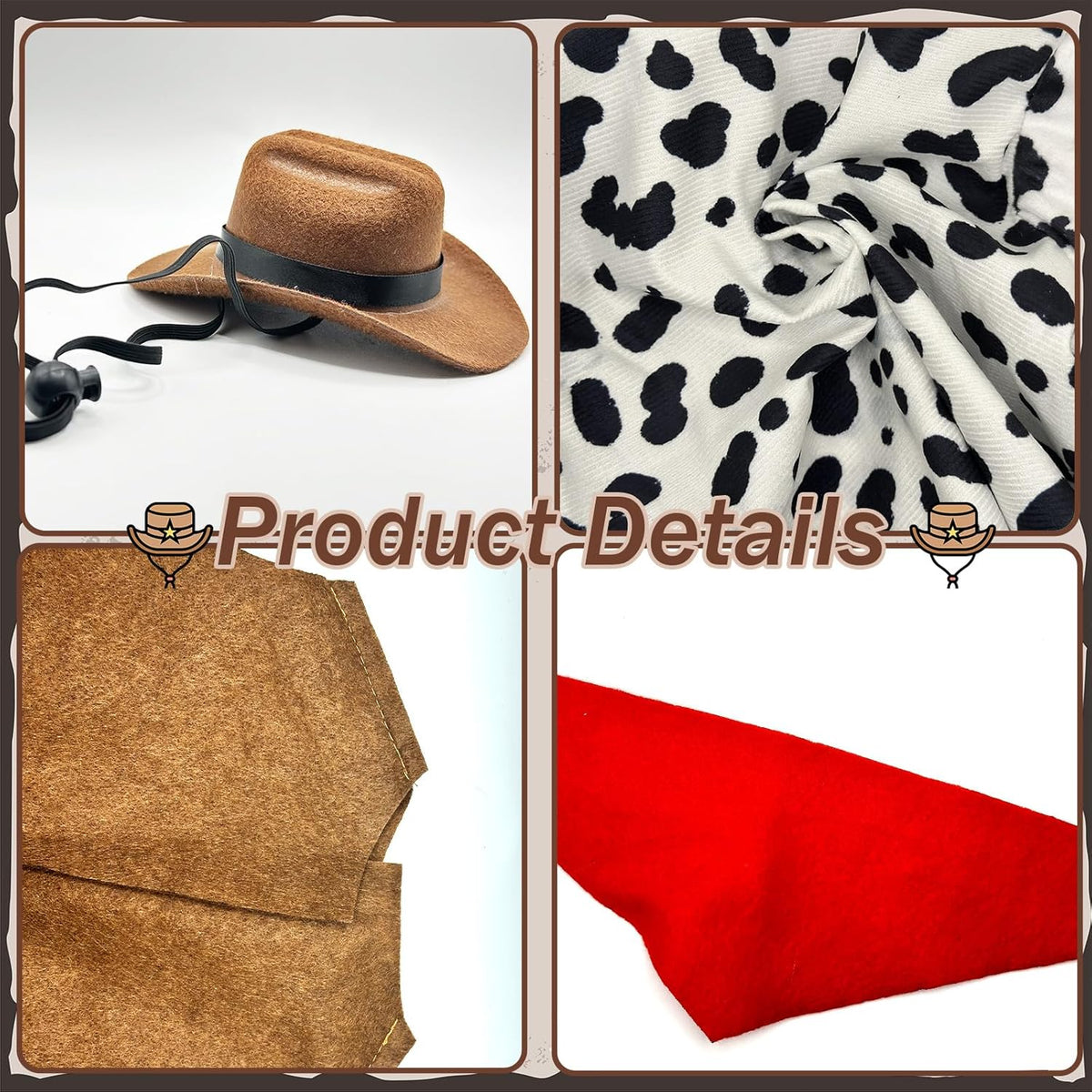 Porch Goose Outfits for 23” High Plastic Goose Cowboy Outfits Clothes for Cement Goose for Indoor