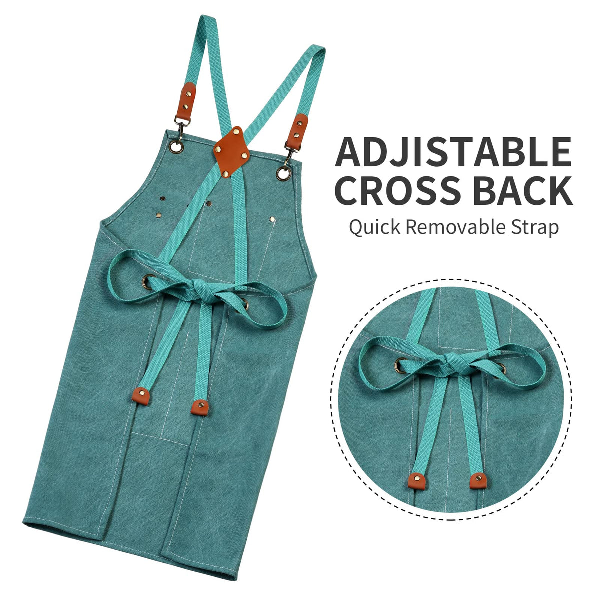 ZOMAO Chef Apron, Cotton Canvas Gardening Apron with Large Pockets for Men and Women,Kitchen