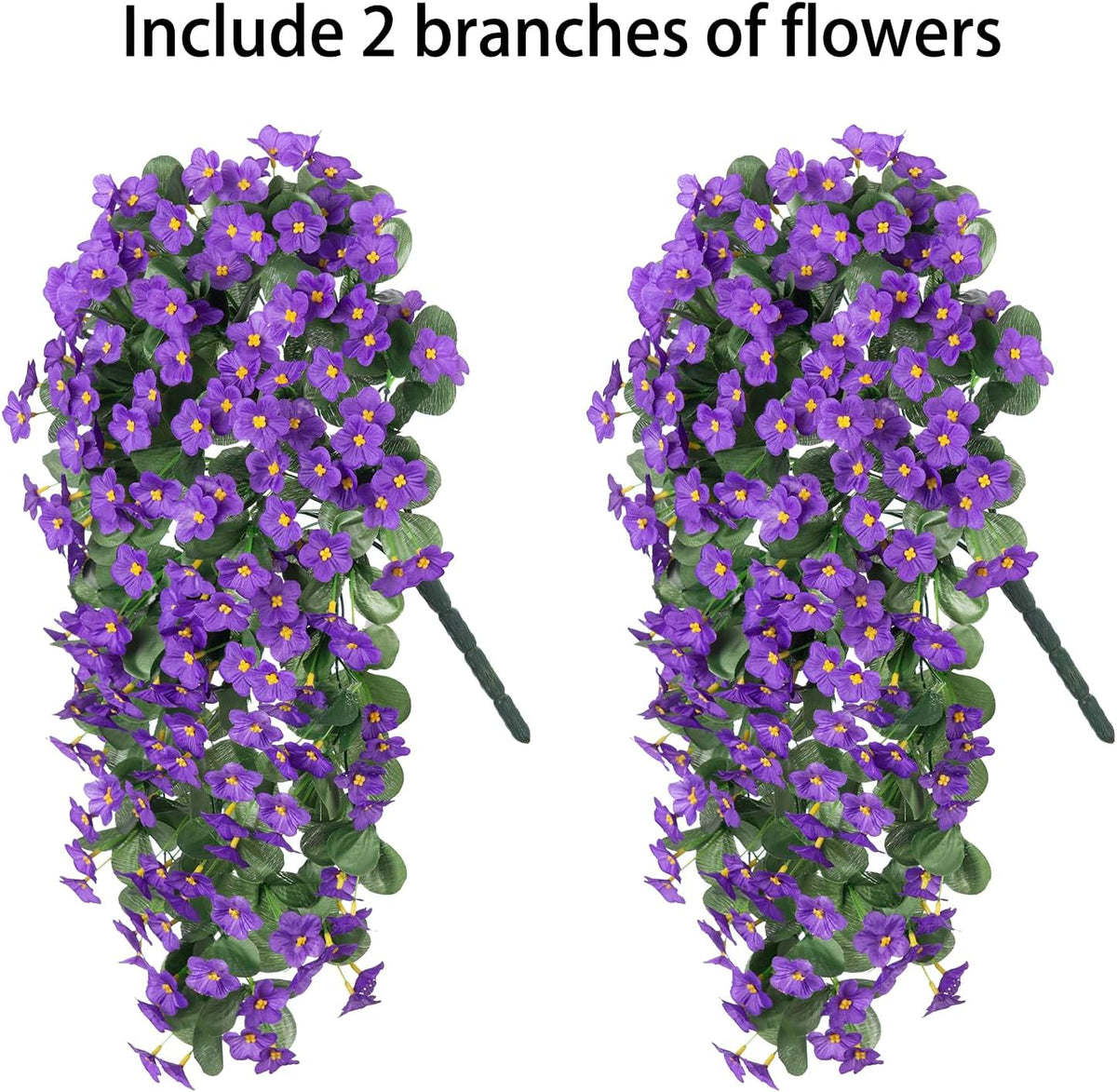 HyeFlora Artificial Faux Hanging Plants Flowers Vines for Outdoor Outside Fall Decoration, 2PCS